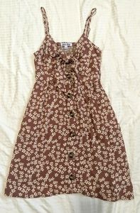 PINK/OFF-WHITE FLORAL PRINT SUMMER DRESS SIZE S